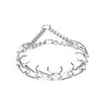 "No Pulling" Herm Sprenger Chrome Plated Steel Pinch Collar - 1/8 (3 mm) Wire Gauge