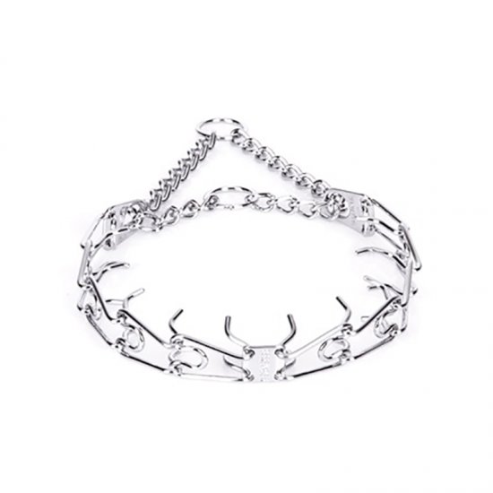 "No Pulling" Herm Sprenger Chrome Plated Steel Pinch Collar - 1/8 (3 mm) Wire Gauge