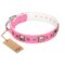 "Lady in Pink" FDT Artisan Extravagant Leather Dog Collar with Studs