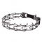 'Expert' Black Stainless Steel Dog Pinch Prong Collar with Click Lock Buckle - 1/6 inch (4 mm) prong diameter
