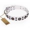 "White Jewel" FDT Artisan Extraordinary Leather Dog Collar