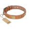 "The Middle Ages" FDT Artisan Handcrafted Tan Leather Dog Collar