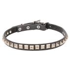 'King Studs' Studded Leather Dog Collar with Chrome Plated Adornments