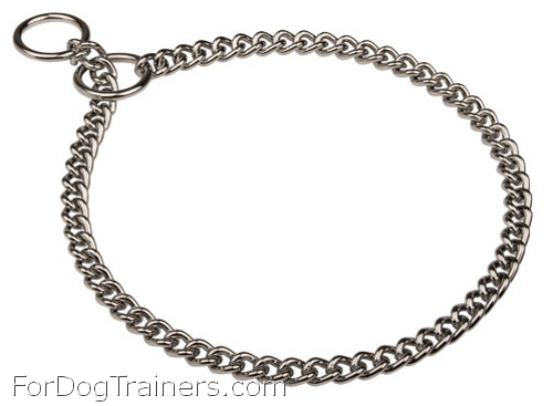 Luxury Looking Choke Chain Collar of Chrome-plated Steel