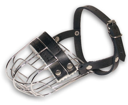Wire Cage Dog Muzzle with Leather Straps for Everyday Use